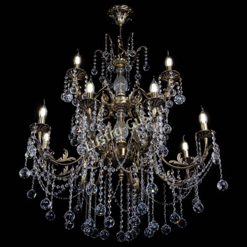 Люстра бронзовая Кассандра Алфея №12 шар в Ставрополе Гусь Хрустальный