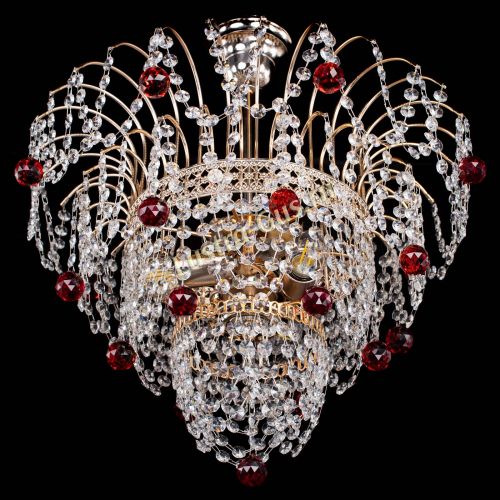 Люстра Агата Венеция №2 - 3 лампы красная в Ставрополе Гусь Хрустальный